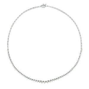 2.15 Carat Natural Diamond 3 Prong Necklace 14K White Gold 16''